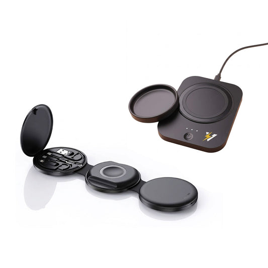 Complete Wireless Charging & Comfort Bundle – Sip & Charge 2-in-1 Mug Warmer + 5-in-1 Folding Charging Station-1