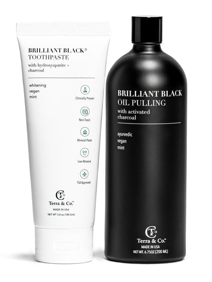 Black Botanical Oral Care Set – Charcoal (2-Piece Set, Oil Pulling & Toothpaste)