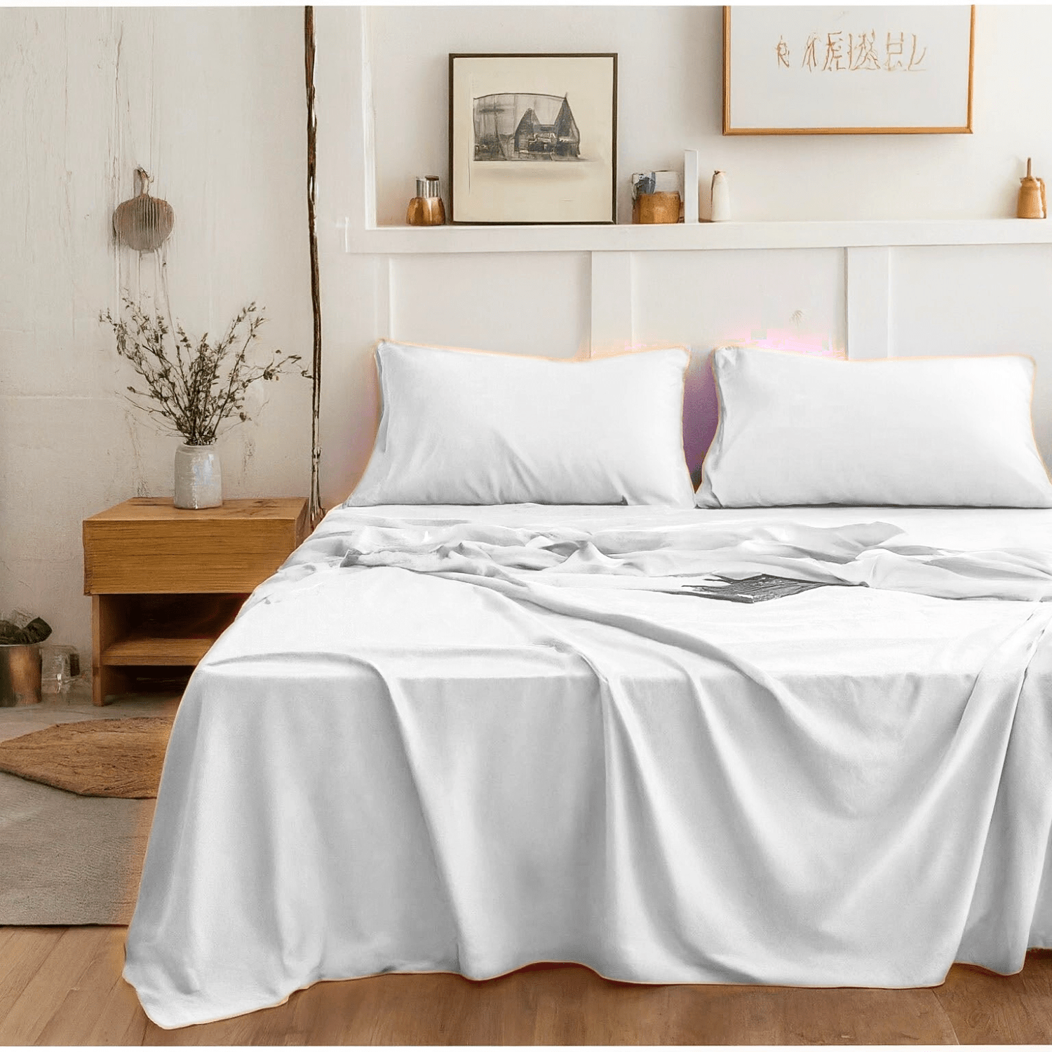 Tache Microfiber Cloud White Bed Sheet Set (505-CW-BSS)-0