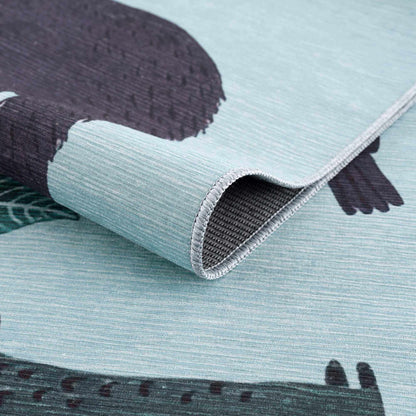 Petey Blue Animal Print Washable Kids Rug - Clearance-3