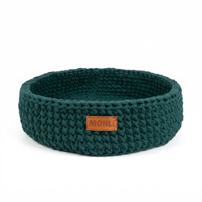 Handcrafted Cotton Pet Bed | Forest Green-0