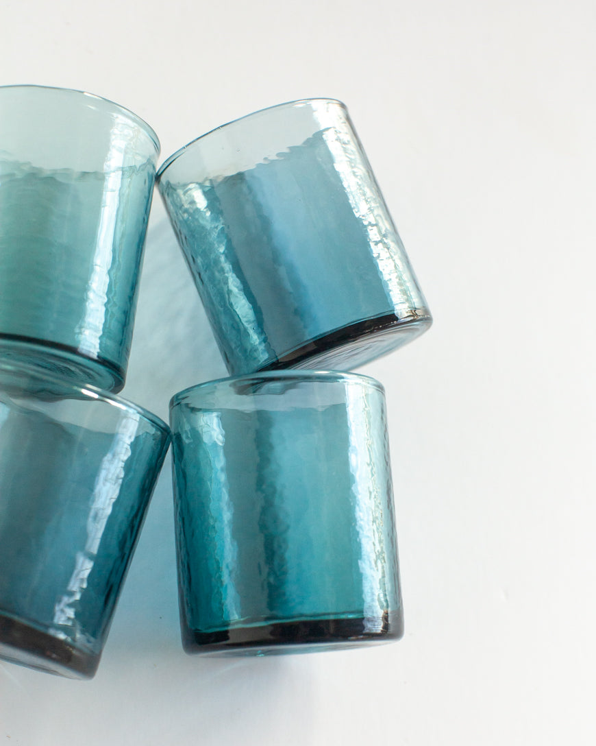 Handblown Hammered Glasses | Set of 4-7