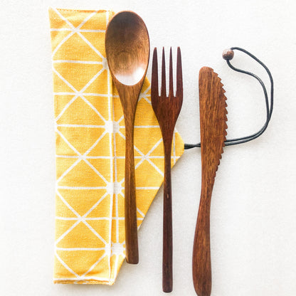 Japanese Style Wooden Cutlery Set - Zero Waste Plastic Free Utensils Set - Sustainable Kitchen-4