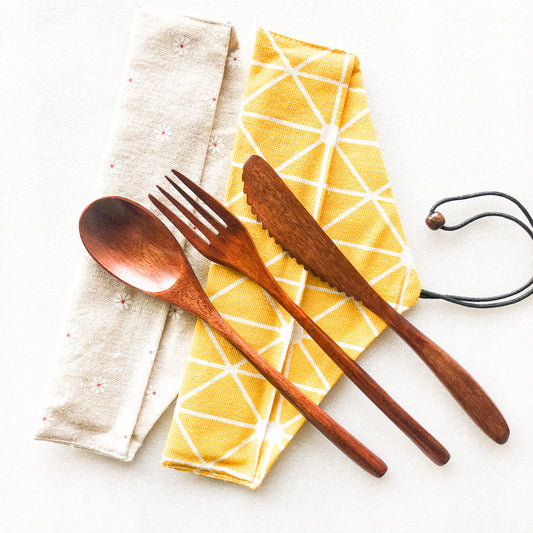 Japanese Style Wooden Cutlery Set - Zero Waste Plastic Free Utensils Set - Sustainable Kitchen-0