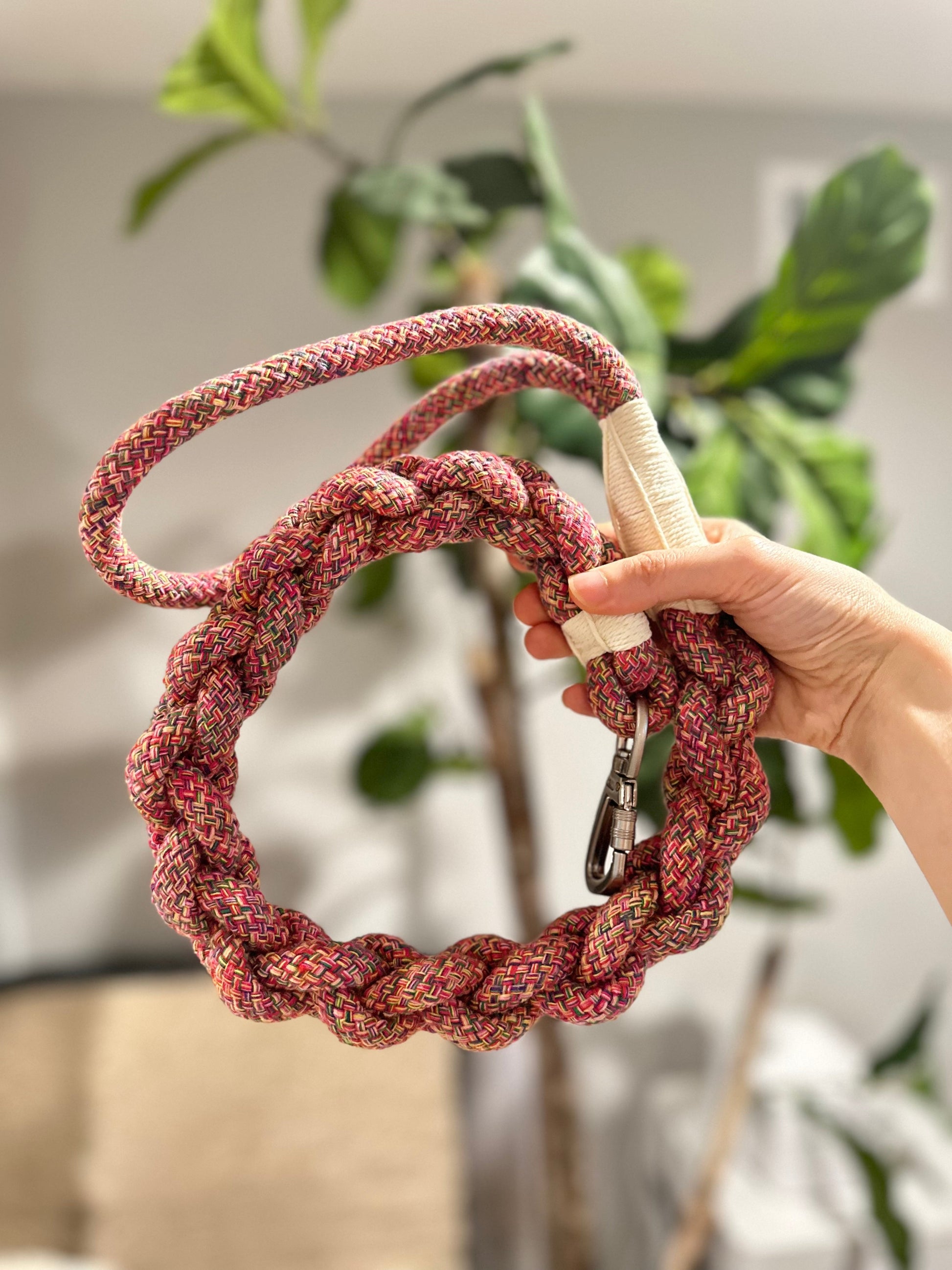 New: Handcrafted Rose Ember Dog Leash | Sustainable | Stylish-4