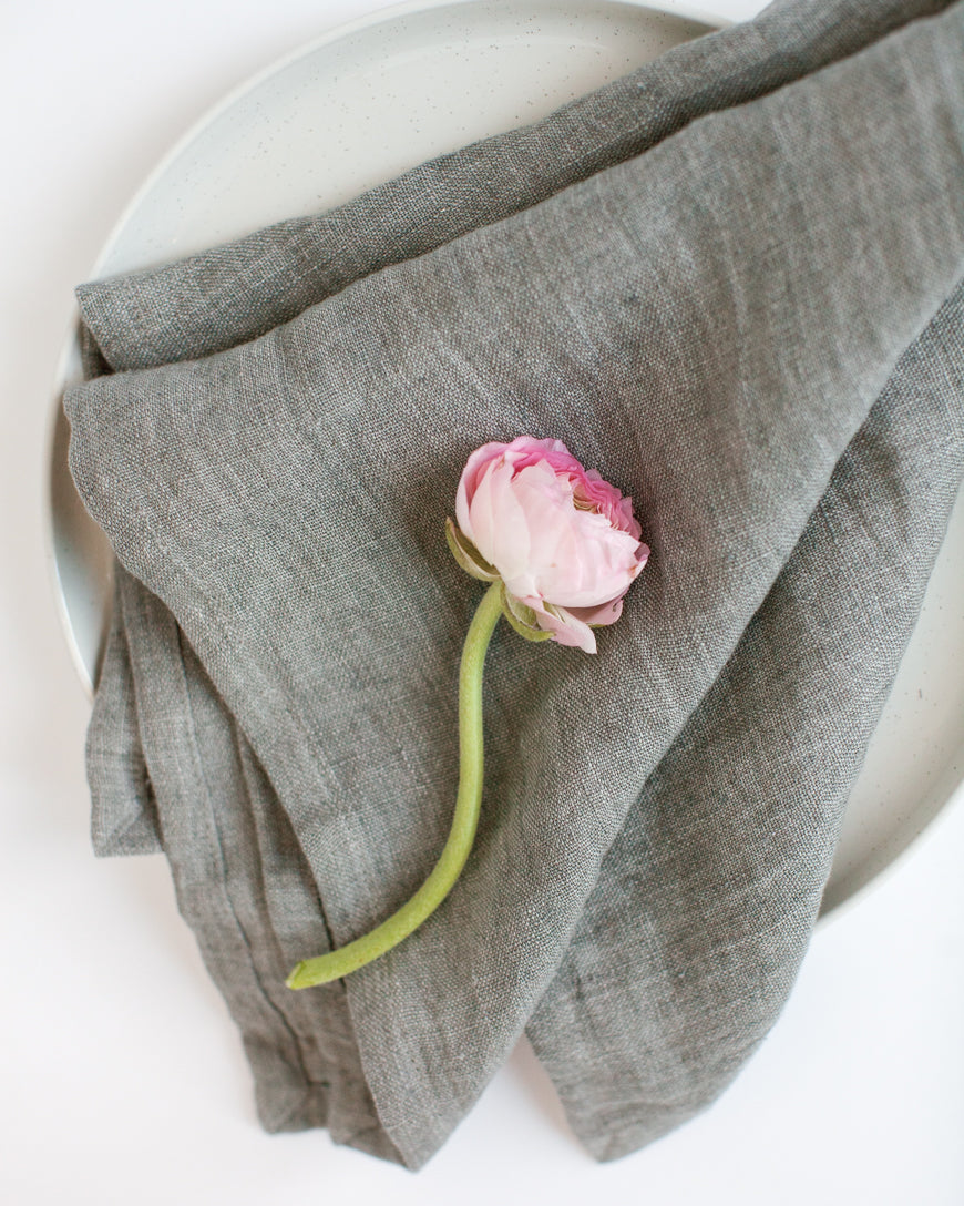 Stone Washed Linen Dinner Napkins-8
