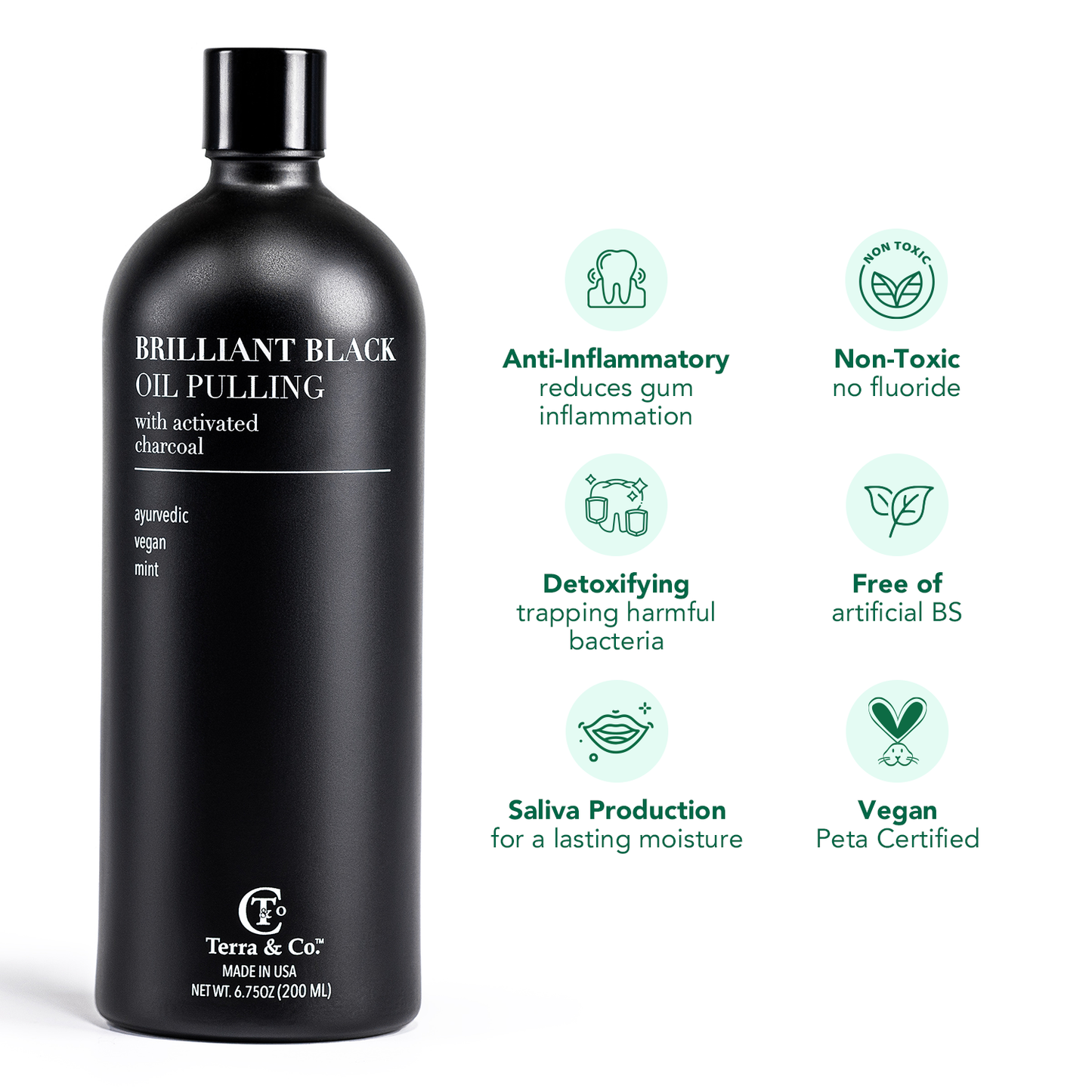 Black Botanical Oral Care Set – Charcoal (2-Piece Set, Oil Pulling & Toothpaste)