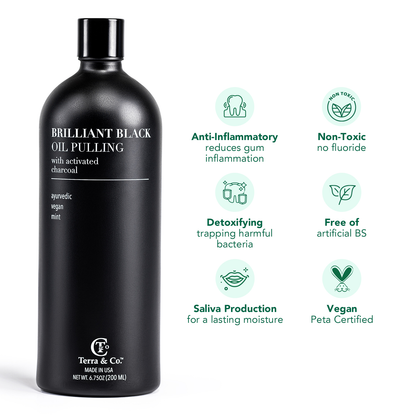 Black Botanical Oral Care Set – Charcoal (2-Piece Set, Oil Pulling & Toothpaste)