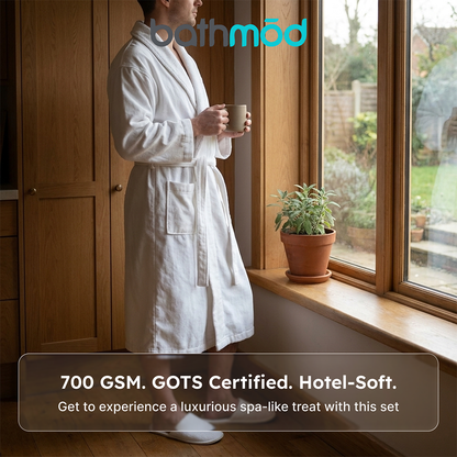 Luxury Organic Bathrobe & Slipper Set-4