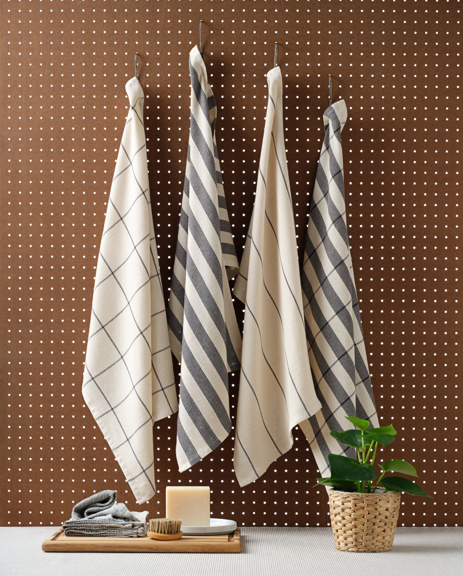 Cotton Kitchen Towels, Set of 4-5