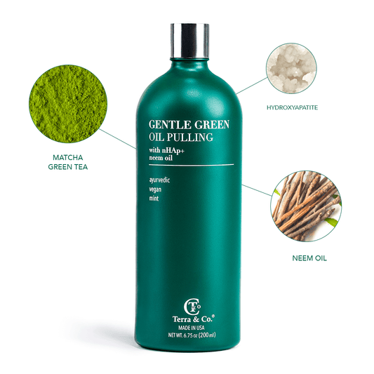 Green Botanical Oral Care Set – Essentials (2-Piece Set, Oil Pulling & Tongue Scraper)