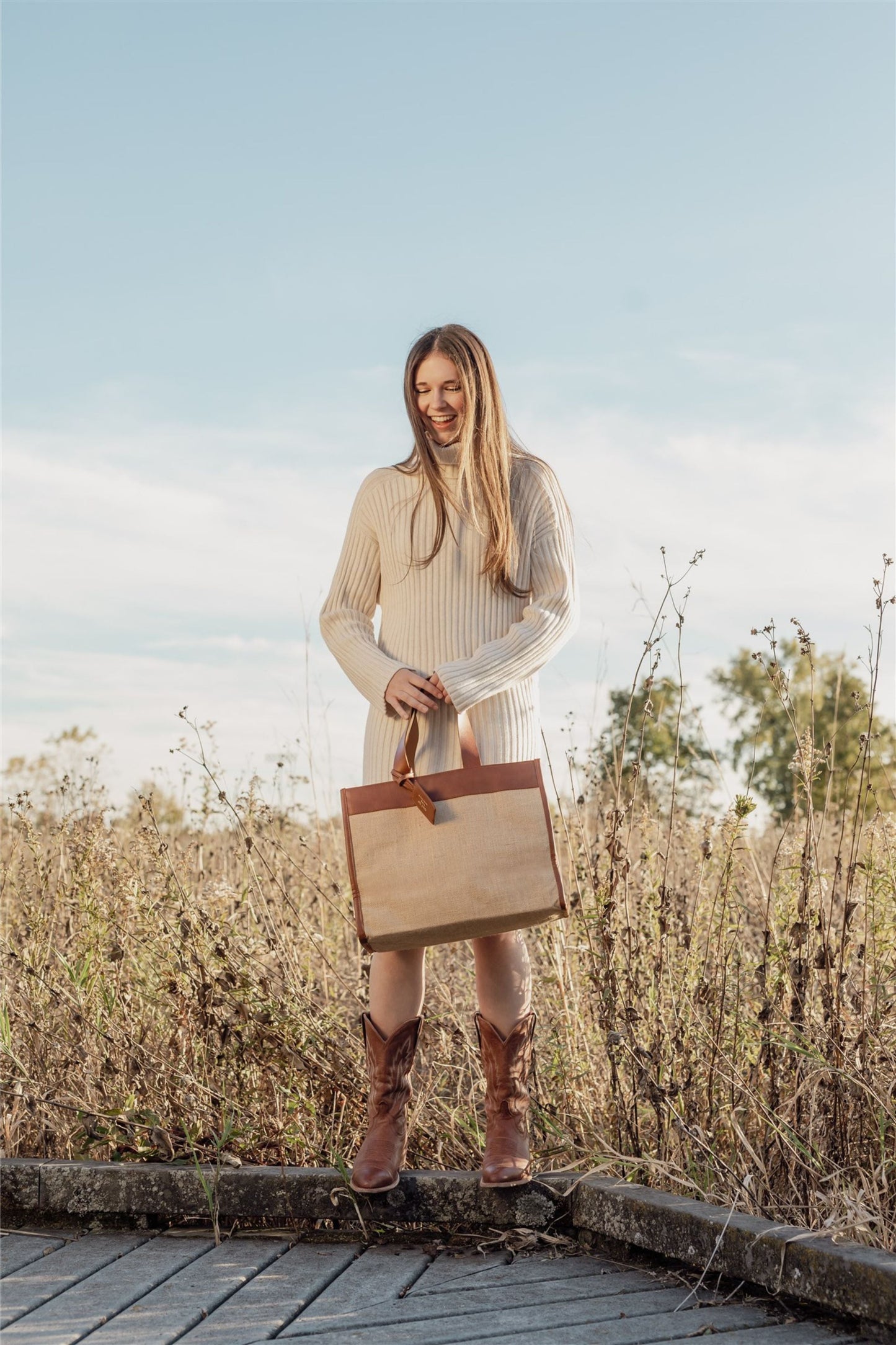 Jute Trim Box Tote-1