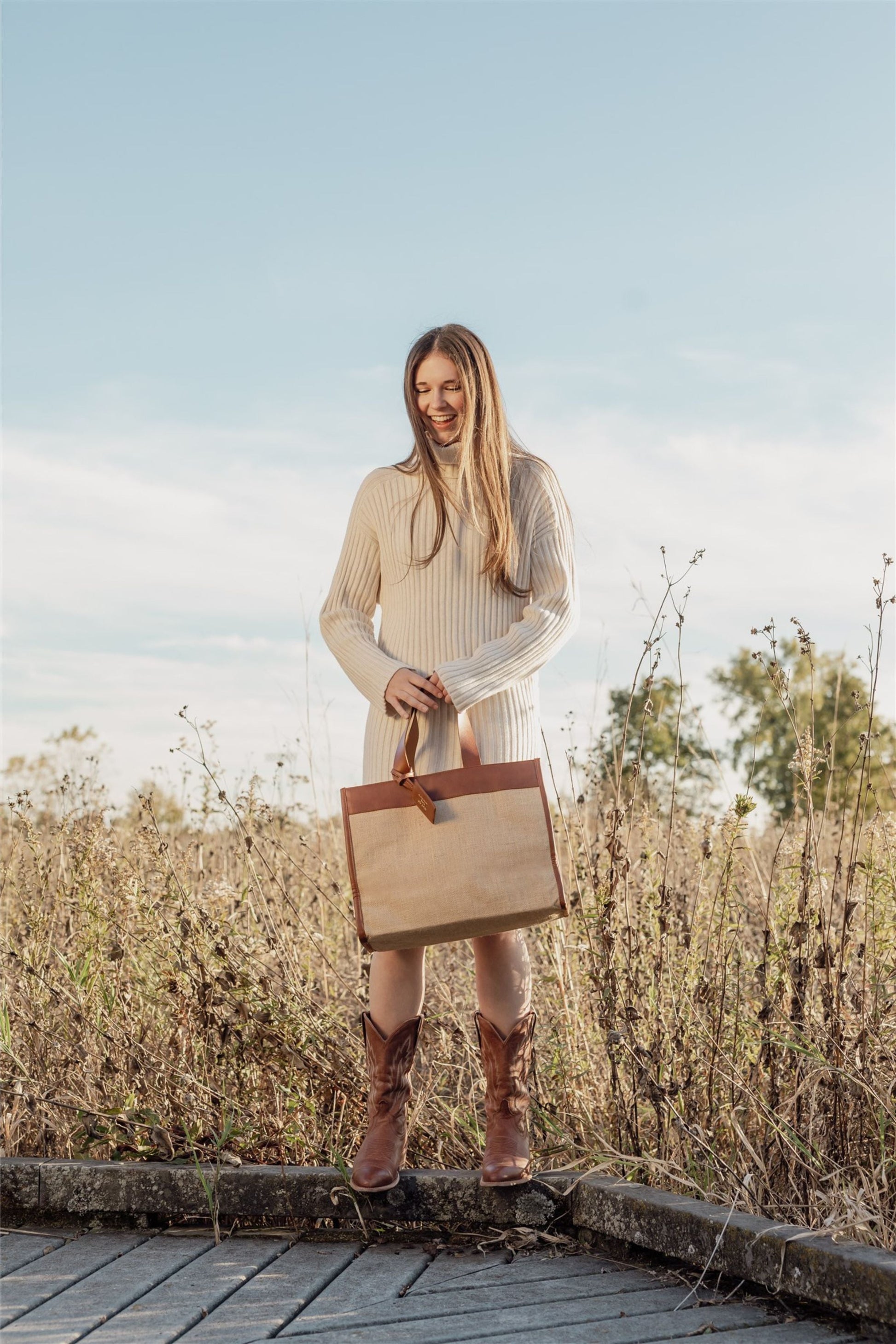 Jute Trim Box Tote-1
