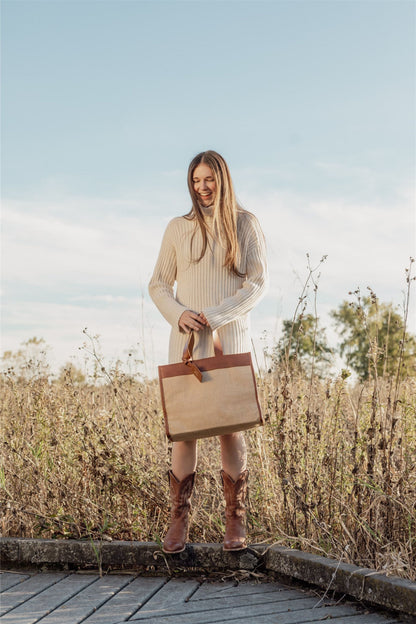 Jute Trim Box Tote-1