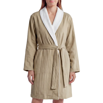 Cotton Muslin Terry Shawl Robe – Soluna