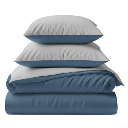 Bamboo Duvet Cover & Shams Set – Two-Tone (3-Piece Set)