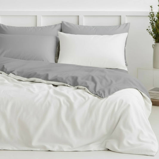 Bamboo Duvet Cover & Shams Set – Two-Tone (3-Piece Set)