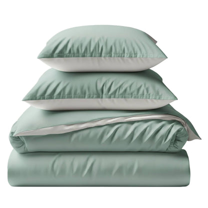 Bamboo Duvet Cover & Shams Set – Two-Tone (3-Piece Set)