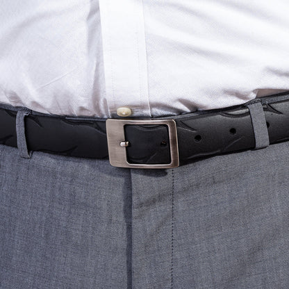 Slim Recycled Tyre Vegan Biker Belt-2