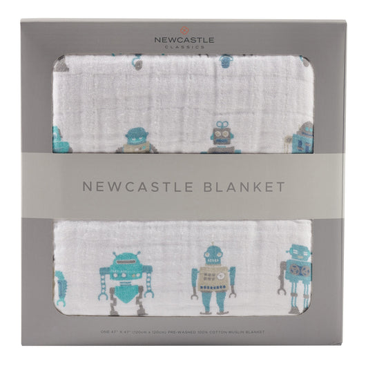 Robots Cotton Muslin Newcastle Blanket-0