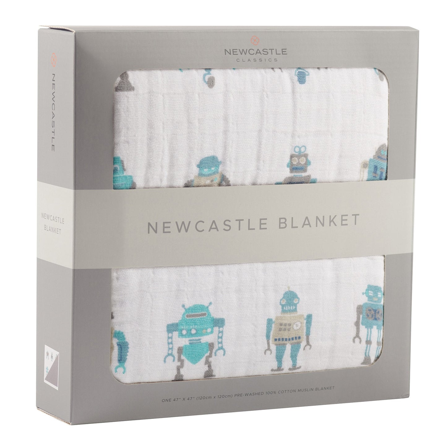 Robots Cotton Muslin Newcastle Blanket-4