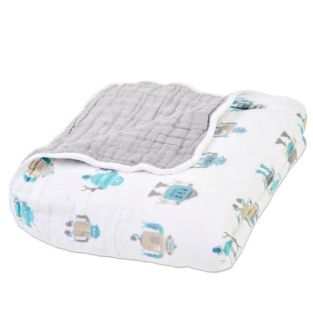 Robots Cotton Muslin Newcastle Blanket-3