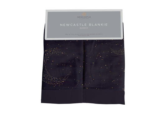 Midnight Moon Bamboo Muslin Security Baby Blankie-0
