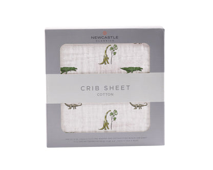 Dino Days Cotton Muslin Crib Sheet-0
