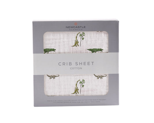 Dino Days Cotton Muslin Crib Sheet-0