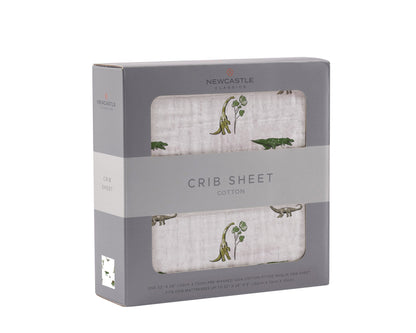 Dino Days Cotton Muslin Crib Sheet-2