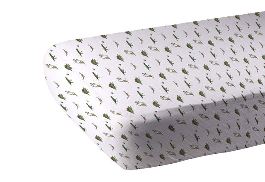 Dino Days Cotton Muslin Crib Sheet-1