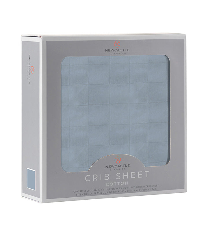 Blue Fog Newcastle Cotton Crib Sheet-1