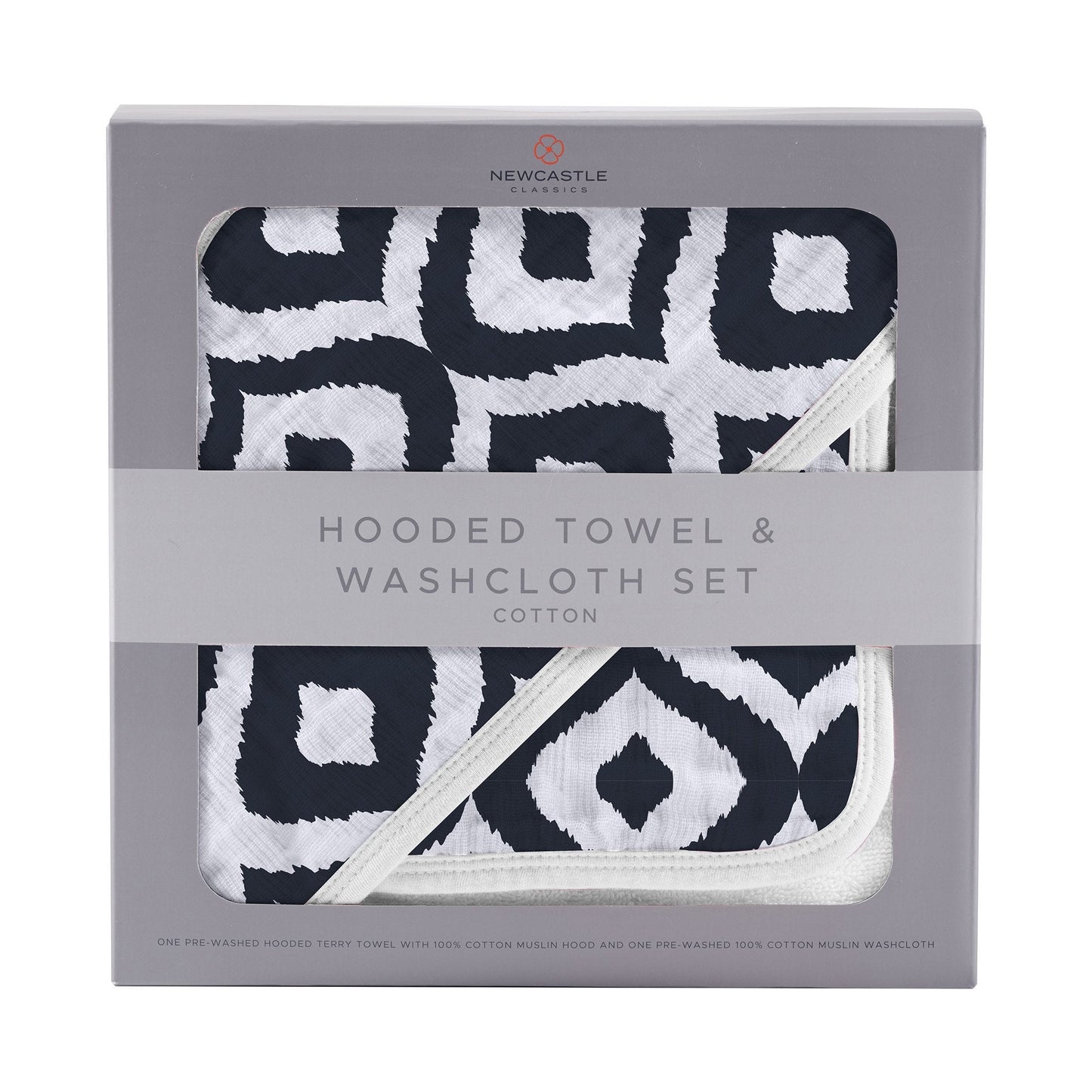 Moroccan Blue Hooded Towel and Washcloth Set-0