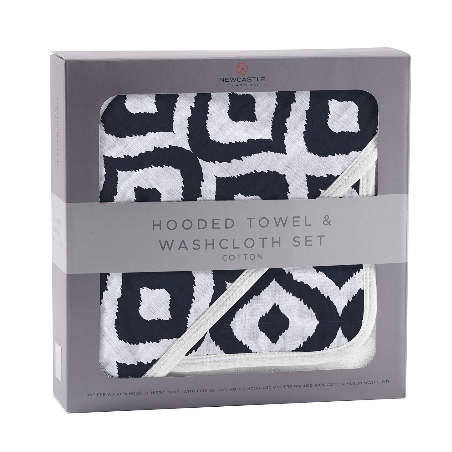 Moroccan Blue Hooded Towel and Washcloth Set-4