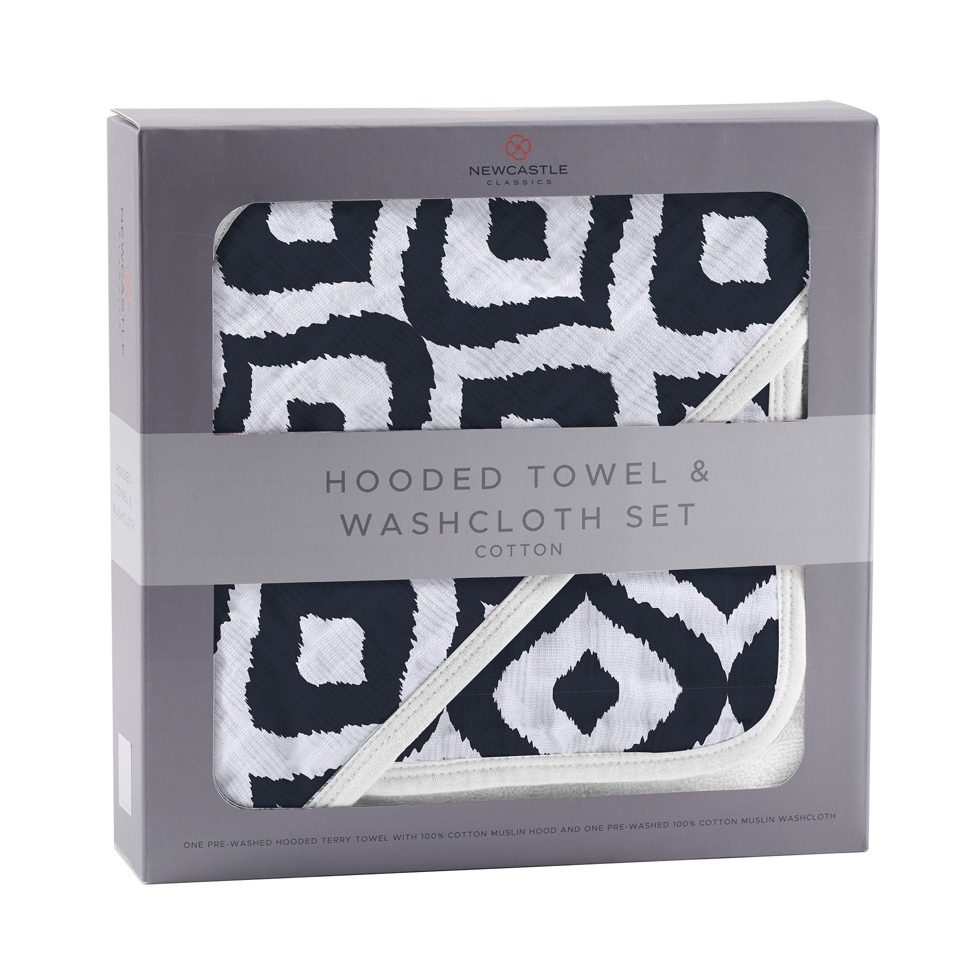 Moroccan Blue Hooded Towel and Washcloth Set-4