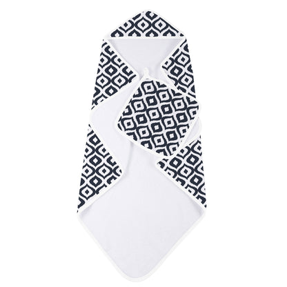 Moroccan Blue Hooded Towel and Washcloth Set-2