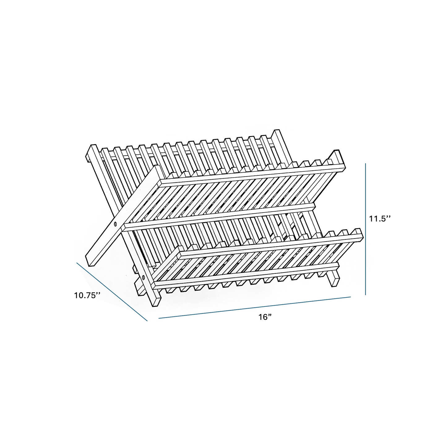 Bamboo Dish Drying Rack - 2-Tier Foldable Dish Rack for Kitchen Counter-2