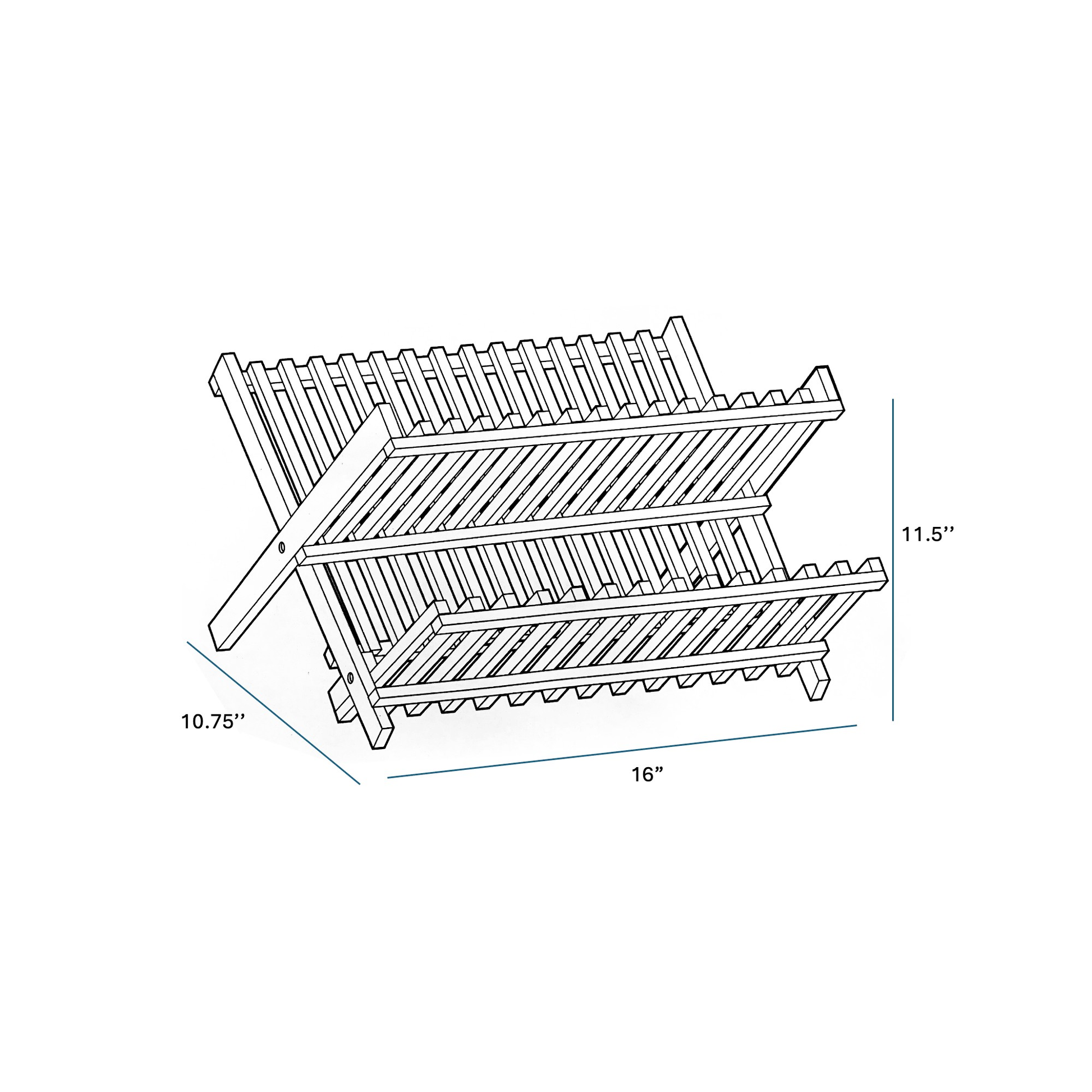 Bamboo Dish Drying Rack - 2-Tier Foldable Dish Rack for Kitchen Counter-2