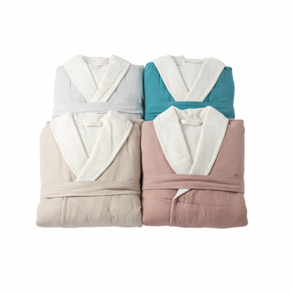 Cotton Muslin Terry Shawl Robe – Soluna