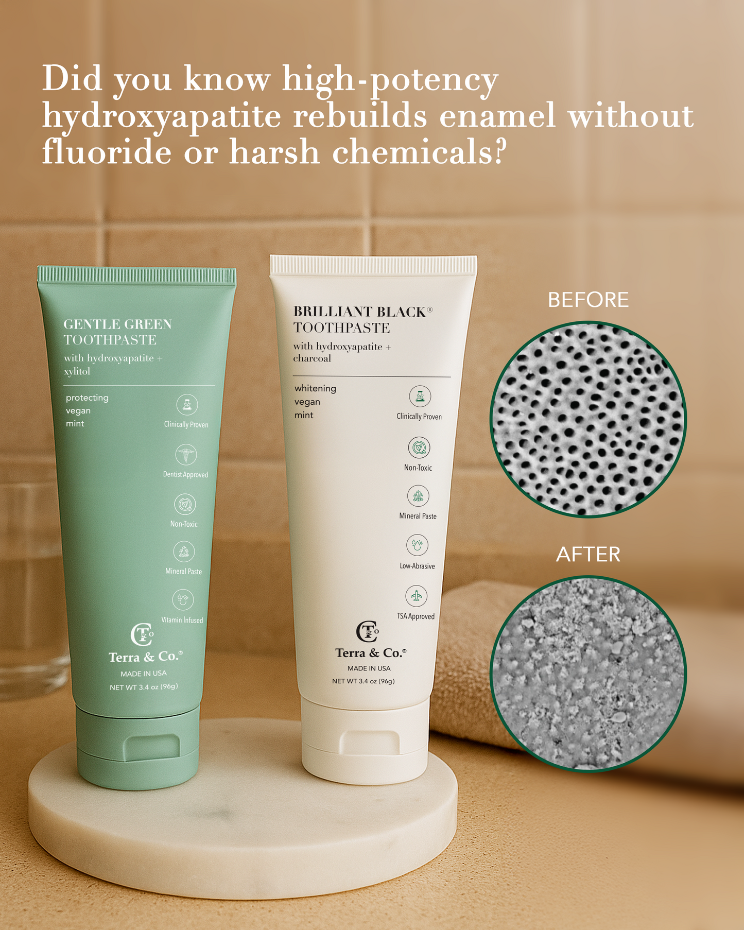 Black Mineral Toothpaste Set – Charcoal (2-Pack, Hydroxyapatite, 3.4 oz)