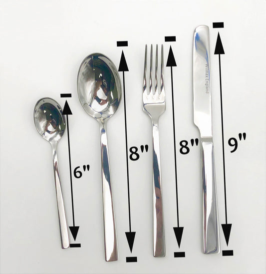 Four (4) Piece 18/10 Stainless Steel Dinner Set By With A Square Solid Handle-1
