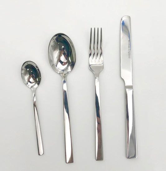 Four (4) Piece 18/10 Stainless Steel Dinner Set By With A Square Solid Handle-0