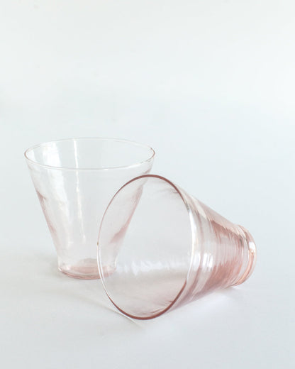 Handblown Hammered Funneled Glasses | Set of 2-4