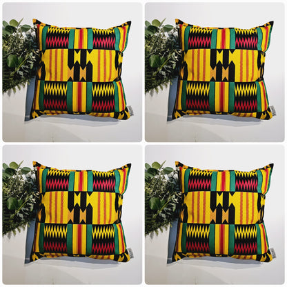 Set of 2 | 4 Cushion Covers | 40x40cm | 100% Cotton Wax Ankara Fabric-1