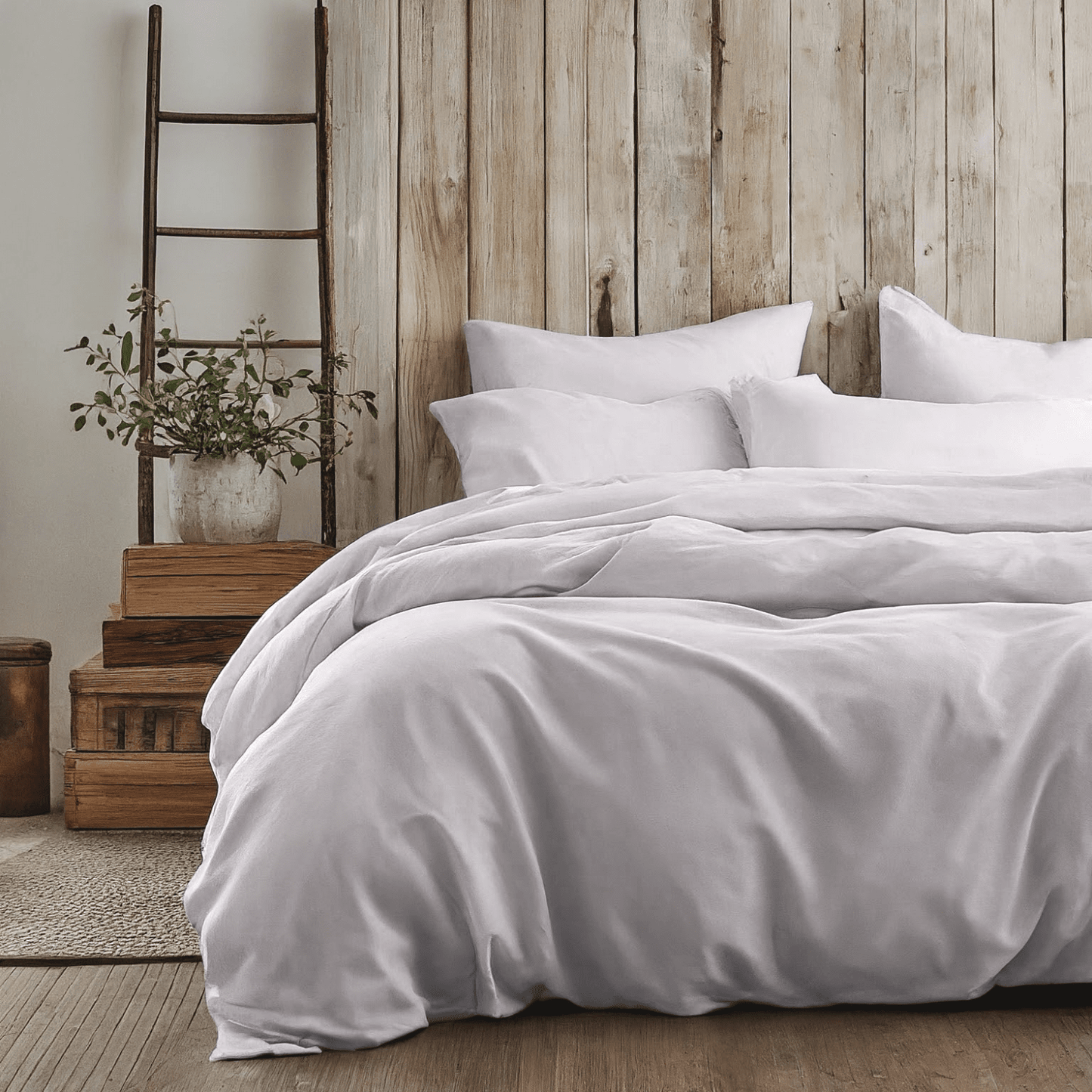 Tache Easy Care Cloud White Duvet Cover Bedding Set (505-CW-DS)-0