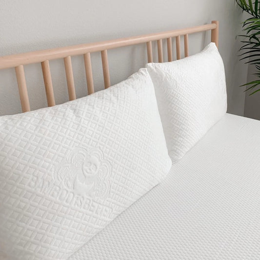 White Bamboo Pillow Protector – Essentials (Cooling, Washable, Multi-Size)