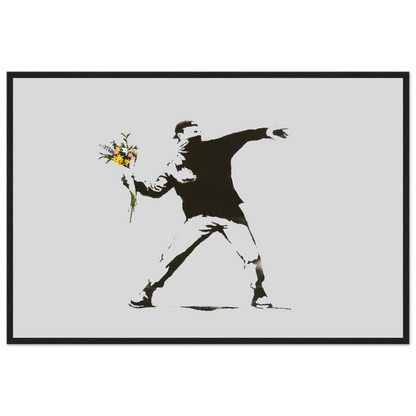 Banksy Flower Thrower artwork poster-0