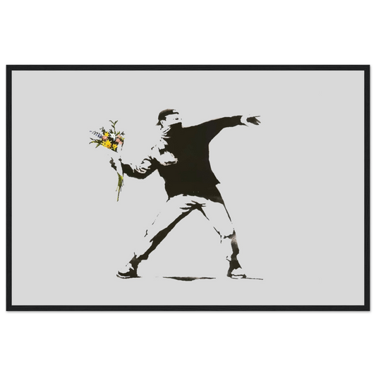 Banksy Flower Thrower artwork poster-0
