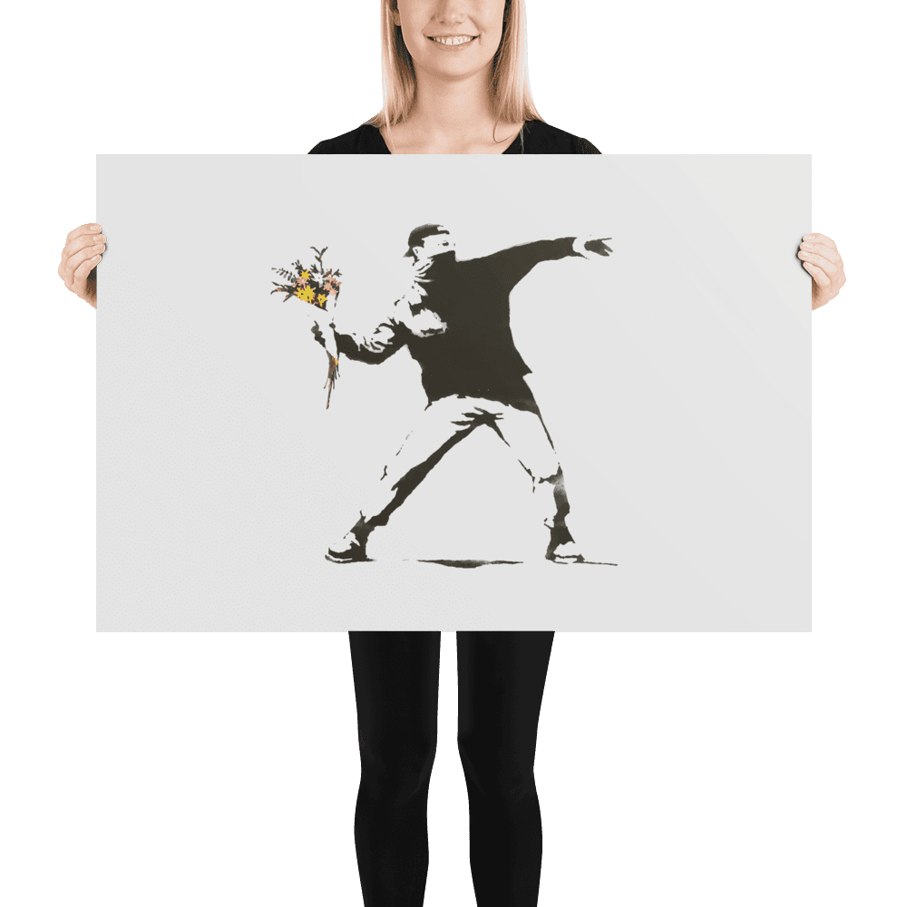 Banksy Flower Thrower artwork poster-1