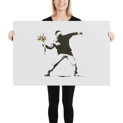 Banksy Flower Thrower artwork poster-1